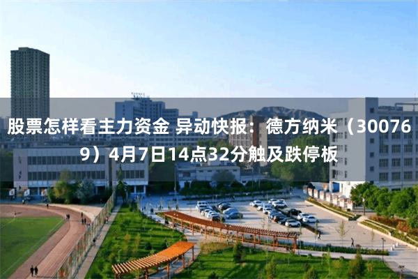 股票怎样看主力资金 异动快报：德方纳米（300769）4月7日14点32分触及跌停板