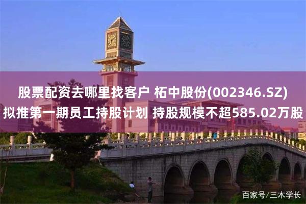 股票配资去哪里找客户 柘中股份(002346.SZ)拟推第一期员工持股计划 持股规模不超585.02万股