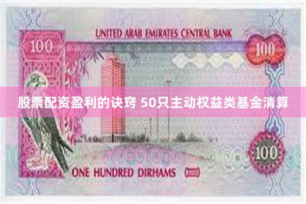 股票配资盈利的诀窍 50只主动权益类基金清算