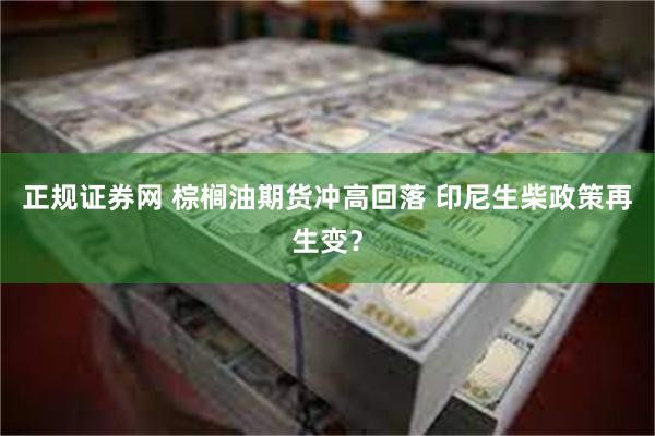 正规证券网 棕榈油期货冲高回落 印尼生柴政策再生变？